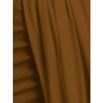 ZAFUL Women's Summer Two Piece Outfits Crop Tops and Slit Draped Ruched Maxi Skirt Set Tank Dress Sets Beach Cover Ups (B-Beige & Coffee, S)