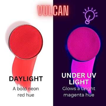 Mehron Makeup Paradise Makeup AQ Refill (.25 oz) (Vulcan – Neon Red/Pink UV)