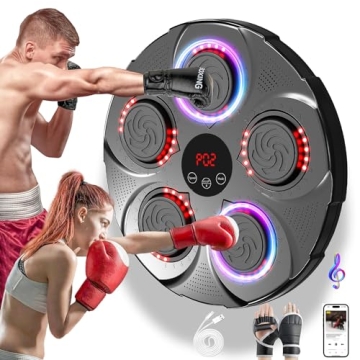 Smart Bluetooth Music Boxing Machine with Gloves - Wall Mounted Trainer