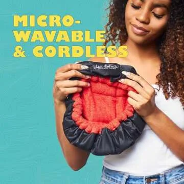 Heat Cap for Deep Conditioning & Oil Treatments - Cordless Microwaveable Heating Cap for Natural, Kinky, Curly, Wavy, 4c, Straight Hair - Flaxseed Bonnet Retains Heat for 20-30 Min - Purple