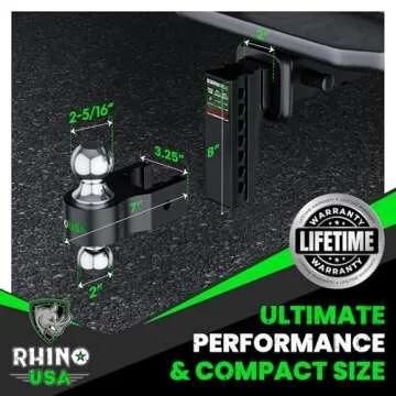 Heavy-Duty Rhino USA Adjustable Trailer Hitch for Towing
