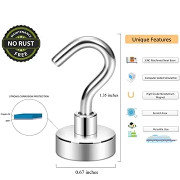 Neosmuk Heavy Duty Magnetic Hooks 30lb+ for Home & Cruise