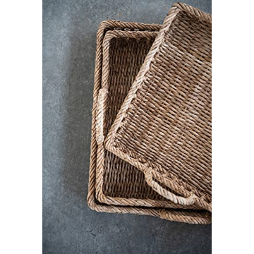 Creative Co-Op Set of 3 Decorative Water Hyacinth Trays