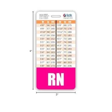 RN Nurse Badge Buddy w/Pink Border Vertical