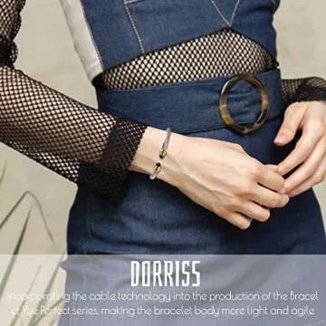 Dorriss Cable Bracelet for Women, Twisted Cable Wire Bangles Bracelets knockoff designer inspired Two Tone Women Jewelry