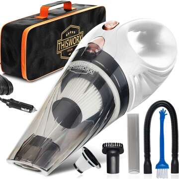 Portable 12V High Power Car Vacuum Cleaner with Accessories