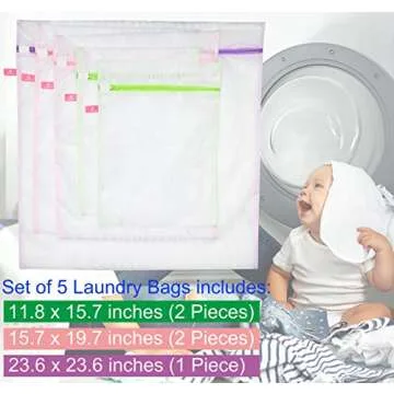 Freegrace Laundry Bag Ultra Thick, Extra Durable & Breathable 120 g/m² Polyester-Fibre Mesh Material