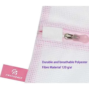 Freegrace Laundry Bag Ultra Thick, Extra Durable & Breathable 120 g/m² Polyester-Fibre Mesh Material