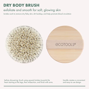 EcoTools Dry Body Brush, for Post Shower & Bath Skincare Routine, Removes Dirt & Promotes Blood Circulation, Helps Reduce Appearance of Cellulite, Eco-Friendly, Vegan & Cruelty-Free, 1 Count