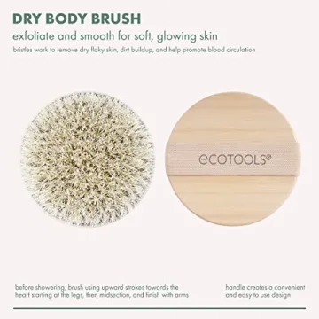 EcoTools Dry Body Brush, for Post Shower & Bath Skincare Routine, Removes Dirt & Promotes Blood Circulation, Helps Reduce Appearance of Cellulite, Eco-Friendly, Vegan & Cruelty-Free, 1 Count