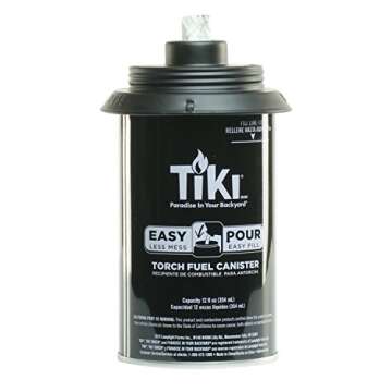 TIKI Torch Replacement Canister Set of 4 – Refillable Metal Torch Fuel Canisters with Easy Pour Sy...