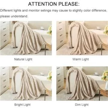 lifein Beige Throw Blanket for Couch - Soft Boho Bed Throw Blanket, Fleece Cozy Blanket, Cute Tan Fluffy Lightweight Blanket&Throw for Sofa,Chair,Home Decor,Woman(60 * 80",Khaki)