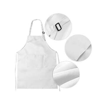 SATINIOR 8 Set Kids Apron and Chef Hat Set Kids Apron with 2 Pockets Adjustable for Boys Girl's Cooking Baking Painting