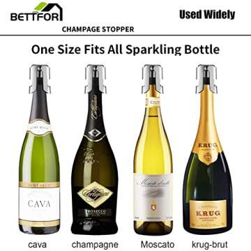 BETTFOR Leak-proof Champagne Stoppers - 2 Pack with Steel