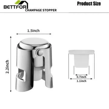 BETTFOR Leak-proof Champagne Stoppers - 2 Pack with Steel