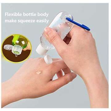 50 PCS Travel Plastic Clear Keychain Bottles, Hand sanitizer bottle containers, Leakproof Refillable...