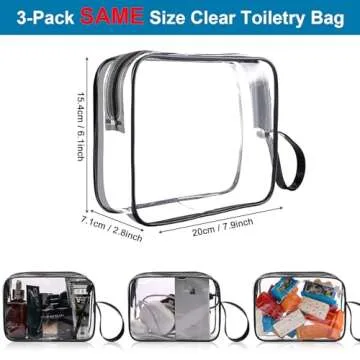 CGBE TSA Approved Toiletry Bag With Handle - Clear Quart Size Travel Bags