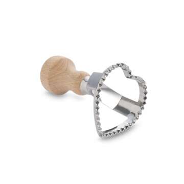 Fantes Ravioli Maker Stamp with Wooden Handle - 2.5-Inch