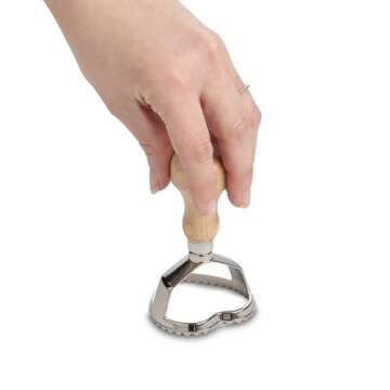 Fantes Ravioli Maker Stamp with Wooden Handle - 2.5-Inch