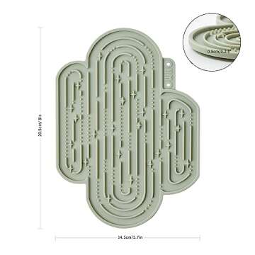 OHMO-Cactus Lick Mat for Dogs and Cats(2 Pack) Easy to Clean Pet Slow Feeder with Suction Cups, Lick...