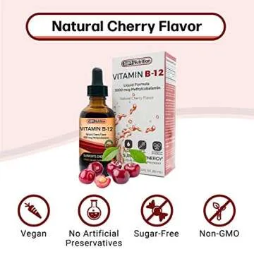 Vitamin B12 Sublingual Liquid Drops - Methylcobalamin, VIT B 12 Supports Energy, Max Absorption, 3000mcg Per Serving, 60 Servings, Non-GMO, Vegan Friendly, Manufactured in The USA