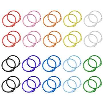 Keychains or Key Rings, 1 1/5" Loose Leaf Binder Rings for Key Chains, Open Card Rings, Clip Rings for Book Rings, School, Home or Office (50Pack)