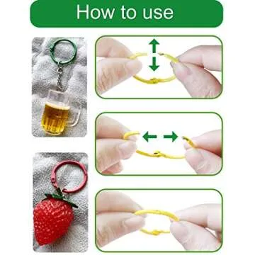 Keychains or Key Rings, 1 1/5" Loose Leaf Binder Rings for Key Chains, Open Card Rings, Clip Rings for Book Rings, School, Home or Office (50Pack)