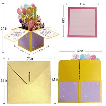 Asmallgf Shiny 21st Birthday Pop Up Card for Him Her, Beautiful Birthday Gifts for 21 Years Old Fema...
