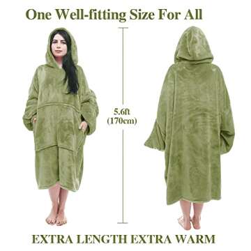 Miss Mila Extra Long Wearable Blanket Hoodie for All Ages