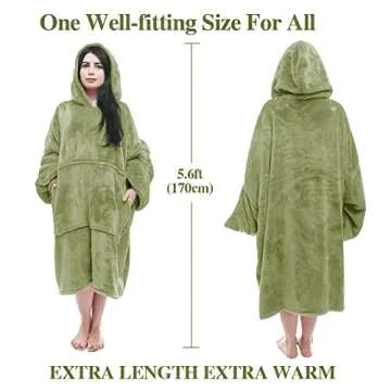 Miss Mila Extra Long Wearable Blanket Hoodie for All Ages