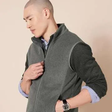 Amazon Essentials Men's Full-Zip Polar Fleece Vest