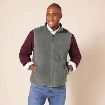 Amazon Essentials Men's Full-Zip Polar Fleece Vest