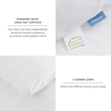 CozyLux White Comforter Set Queen Size, 3 Pieces Solid Breathable Quilted Boho Style Bedding Sets, Luxury Fluffy Soft Microfiber Comforter for All Season(1 Comforter & 2 Pillowcases)