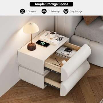 homary Smart Nightstand with Wireless Charger and Drawers