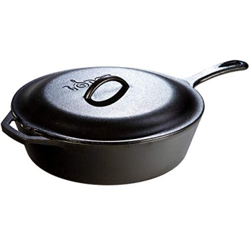 Lodge Cast Iron Deep Skillet with Lid for Versatile Cooking
