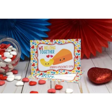 Food Themed Valentine's Day Cards - Fun & Durable for Kids