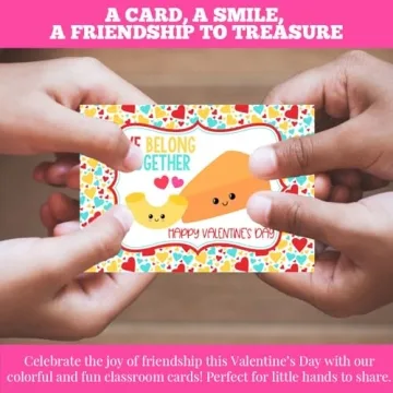 Food Themed Valentine's Day Cards - Fun & Durable for Kids