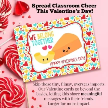 Food Themed Valentine's Day Cards - Fun & Durable for Kids