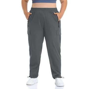 ZERDOCEAN Women's Plus Size Outdoor Active Hiking Pants Lightweight Quick Dry Athletic Pants Zipper ...