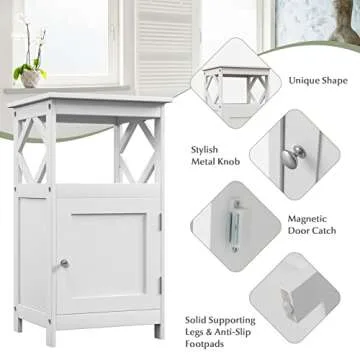 Stylish Tangkula Freestanding Bathroom Storage Cabinet