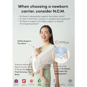 Konny New and Improved Baby Carrier Flex SoftBreeze Premium Material - Adjustable, Easy to Wear and Wrap Baby Sling, Perfect for Newborn Babies Essentials up to 44 lbs, (XS-XL) - Black