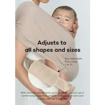 Konny New and Improved Baby Carrier Flex SoftBreeze Premium Material - Adjustable, Easy to Wear and Wrap Baby Sling, Perfect for Newborn Babies Essentials up to 44 lbs, (XS-XL) - Black