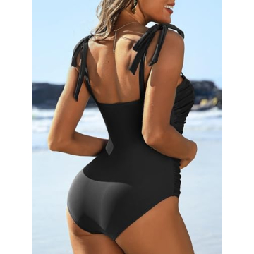 Stylish SOCIALA One Piece Swimsuit for Tummy Control