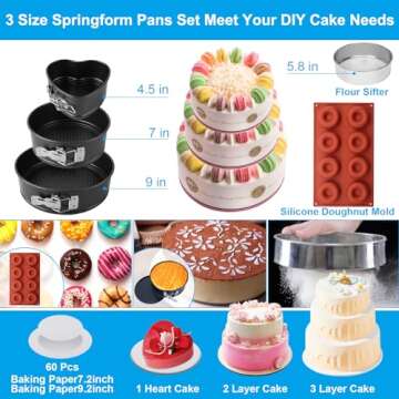 Cake Decorating Kit, 730 Pcs Cake Pop Kit Cake Decorating Supplies with Cake Carrier Holder Springfo...