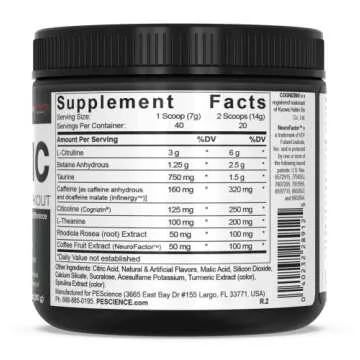 PEScience Prolific Pre Workout Powder - Energy & Performance
