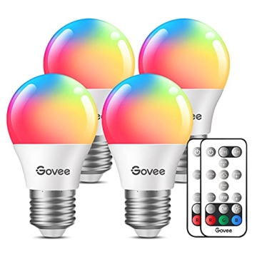 Govee Color Changing Light Bulbs, RGB Light Bulbs with Remote Control, 16 Color and 4 Dynamic Modes,...