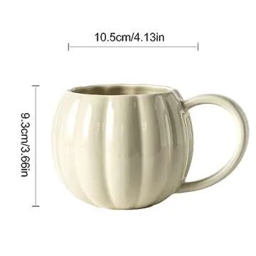 Dosulou 1/2PCS Pumpkin Ceramic Coffee Mugs and Tea Mug - Halloween Pumpkin Cups Ceramic Coffee Mug Milk Cup Fun Autumn Mugs for Women Men, Thanksgiving Fall Autumn Harvest Party Supply