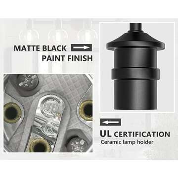 Luxury PRIMEPLUS Black Vanity Light for Bathrooms