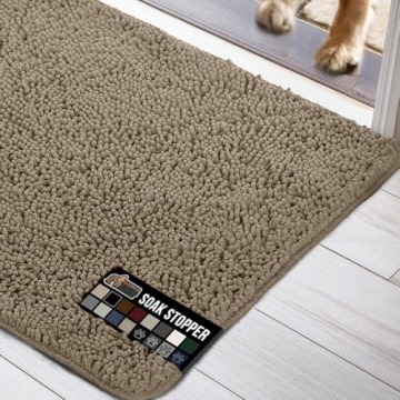 Gorilla Grip Ultra Absorbent Grippy Doormat for Muddy Dog Paws, 30x20 Machine Washable Soak Stopper ...