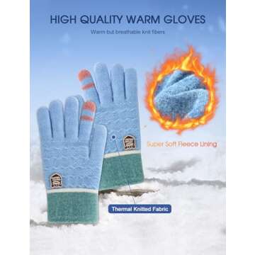 ORVINNER Kids Winter Gloves for Boys Girls, 3 Pairs Children Warm Wool Lined Gloves Toddler Thermal ...